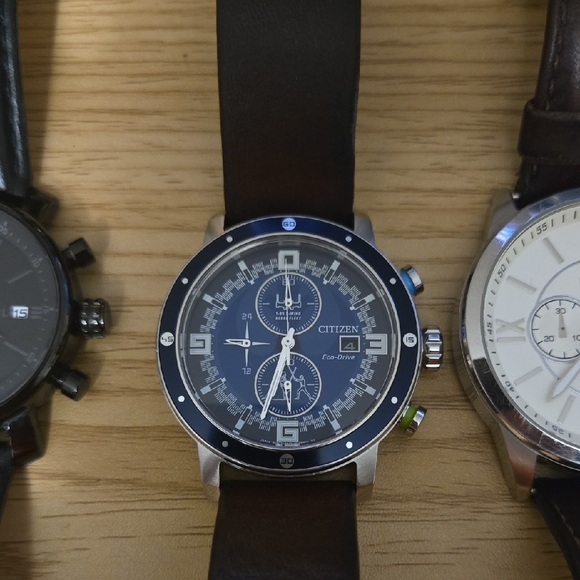Citizen Men's Black and Silver Watch